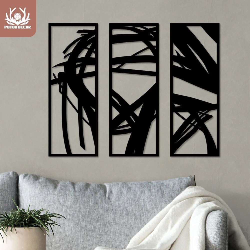 

Putuo Decor Wooden Wall Art Decoration Individual Abstract Composite Modern Design Sculpture Hang for Living Room Office Dining