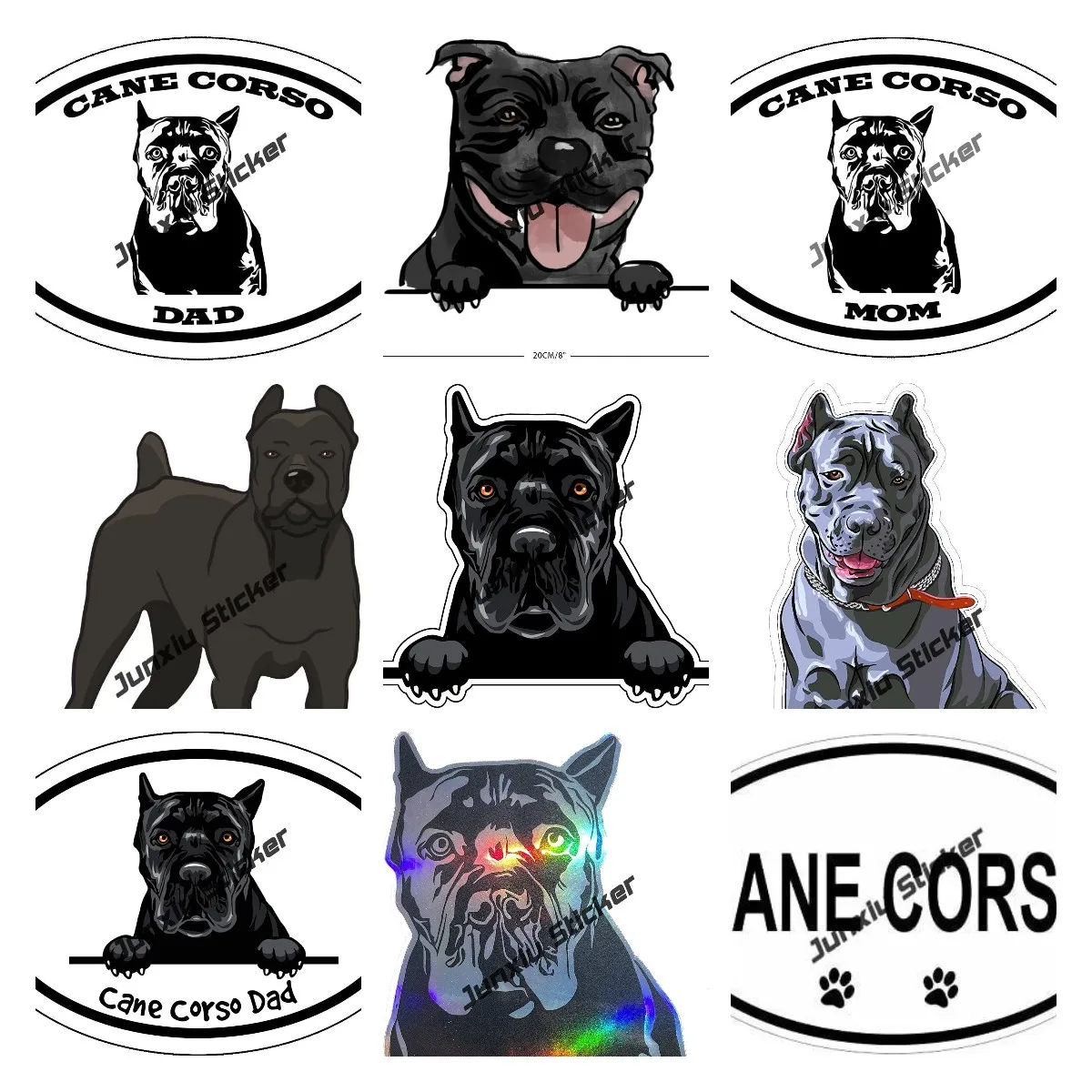 

Наклейка с изображением китайского тростника Корсо папы, тростника Корсо, собаки, порода, мультяшная наклейка для автомобиля, бампера, ноут...