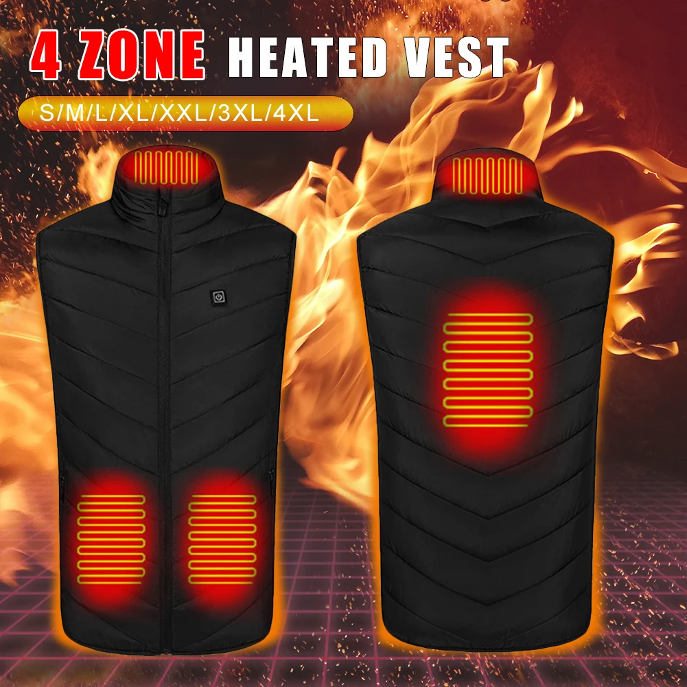 

Electric Heating Vest USB Charging Heated Vest 3-Speed Temperature Washable Winter Thermal Jacket For Outdoor Hiking Cycling