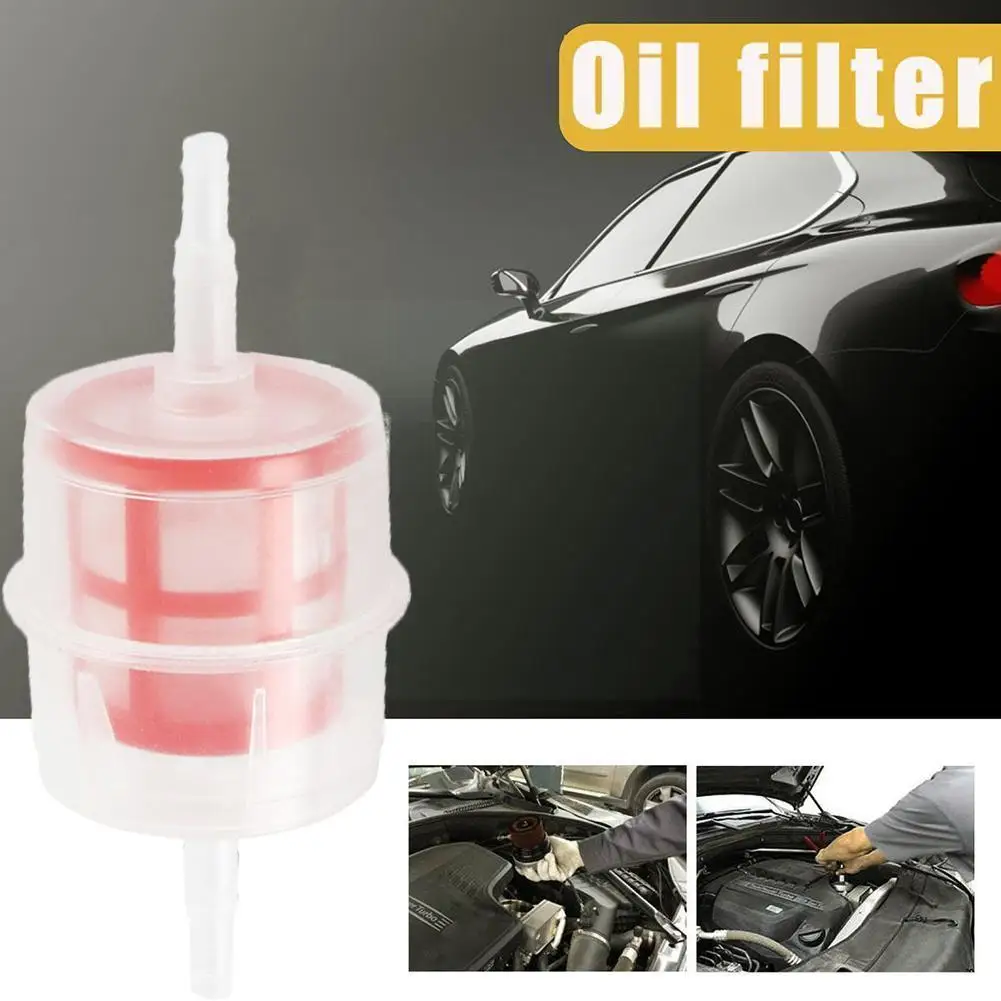 

1pc Universal Car Parts Large Inline Fuel Filter Auto Plastic Hose 8mm Pipe 6mm P3w1