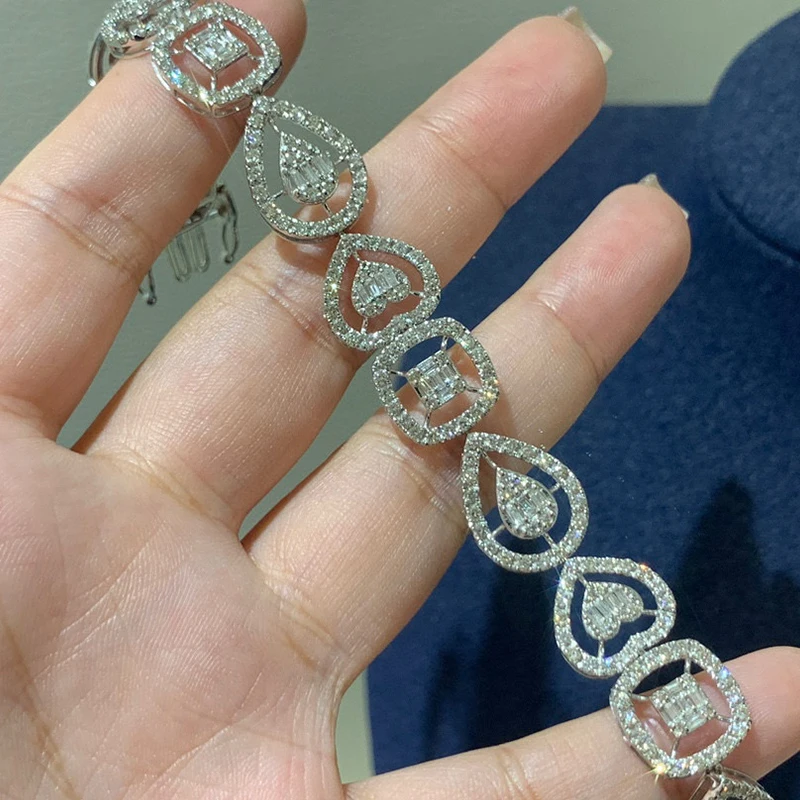 Aazuo LuxuryJewelry из настоящего белого золота 18 карат настоящий бриллиант 4 карата