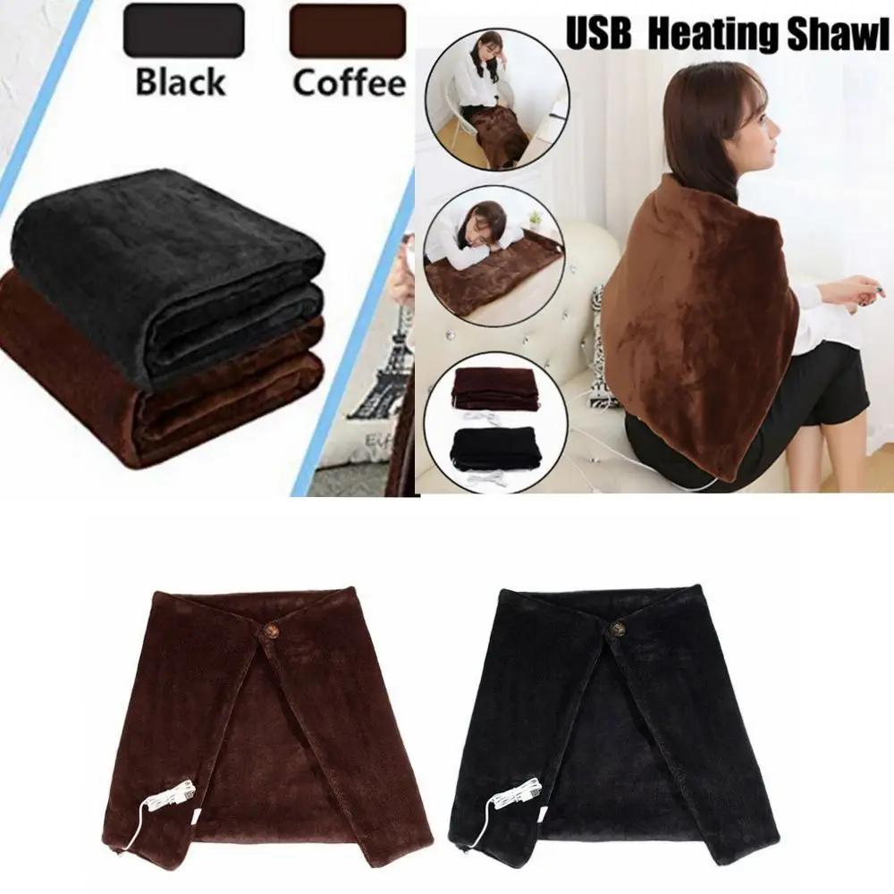

USB Heating Shawl Washable Electric Blanket With Timing Thermostat Camping Home Office Travel Portable Warm Mat Heatingpad