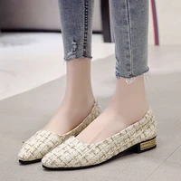 summer women flat loafers pointed toe knitted ladies office shoes comfortable formal shoes for woman female ballet flats