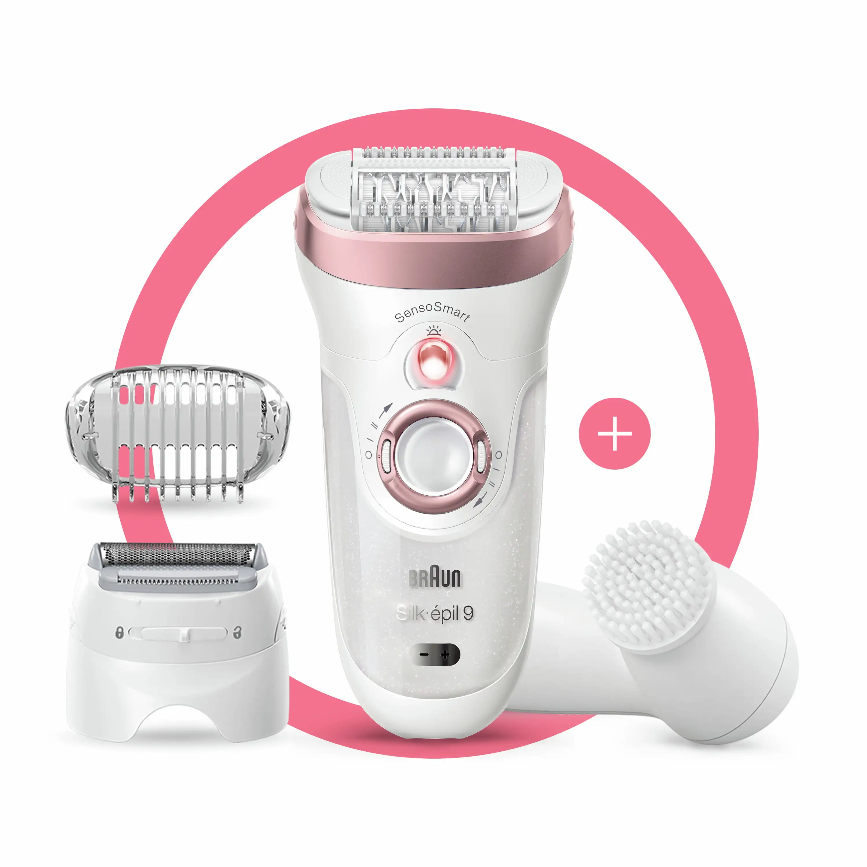 

9 9-880 Epilator for Women for Long-Lasting Hair Removal, White/Bronze