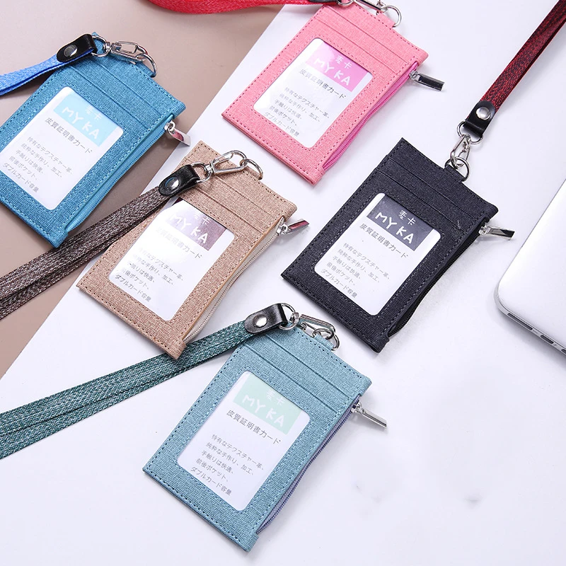 

Badge Holder, Leather Lanyard ID Card Holder, Student Halter Card Holder
