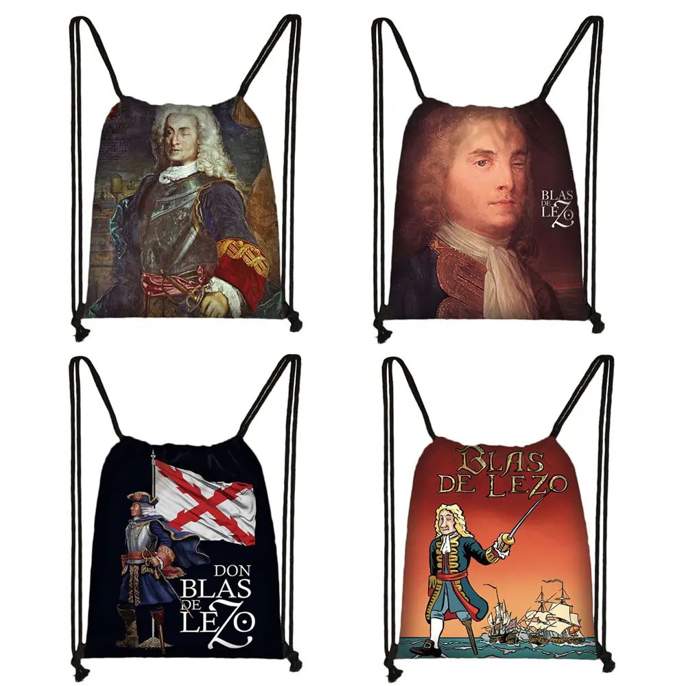 

Рюкзак Blas De Lezo с испанскими легендарными героями, мужской ранец с принтом, сумка на шнурке для подростков, Вместительная дорожная сумка для хранения