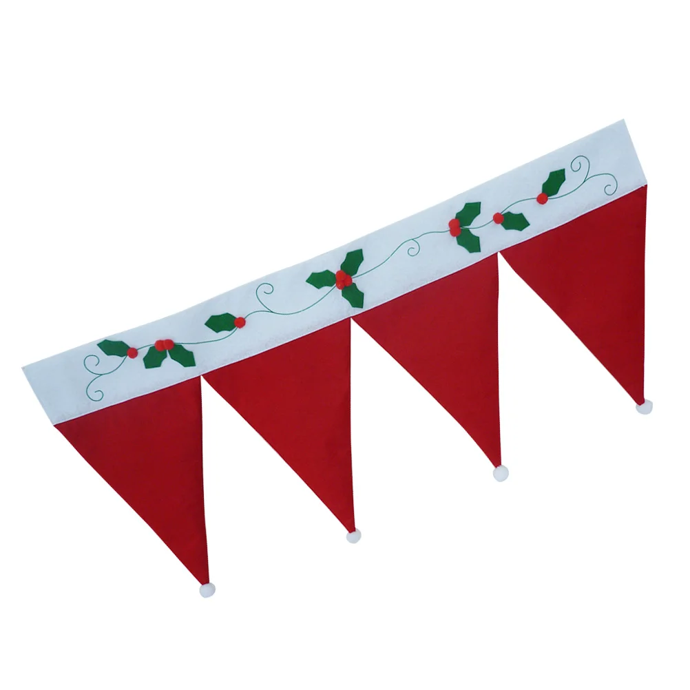 

1PC Santa Hat Curtain Valance Window Door Bunting Decorations for Living Room Home