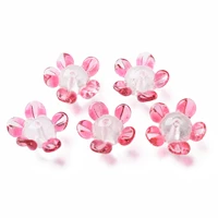 30pcs pink flower lampwork glass beads loose spacer beads charms for jewerly making diy bracelet earrings accessories