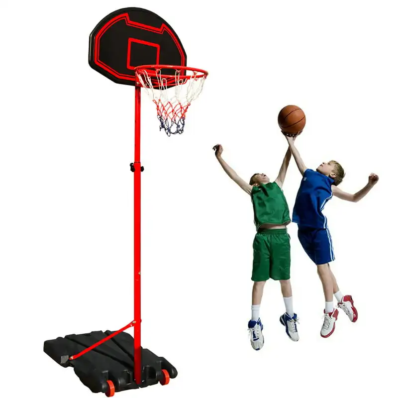 

Hoop 5.2 ft. - 7 ft. Height Adjustable Portable Basketball Hoop System,