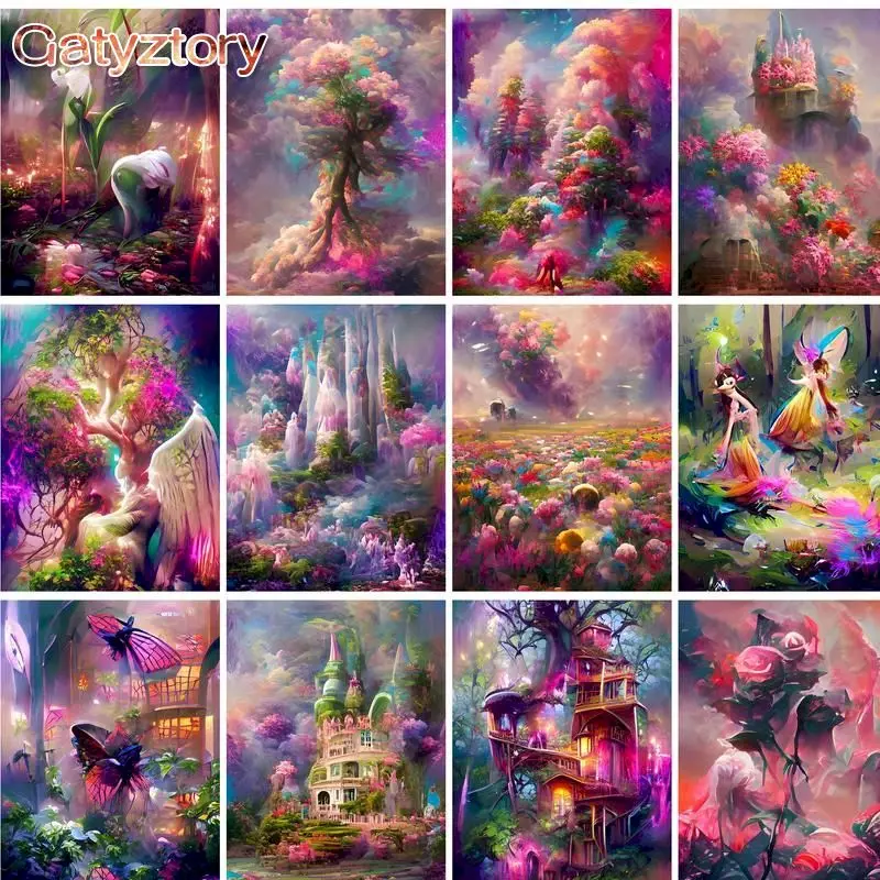 

GATYZTORY Frame DIY Painting By Numbers Colorful Scenery Picture By Numbers Modern Wall Art Decors Handpainted Diy Gift Home Art