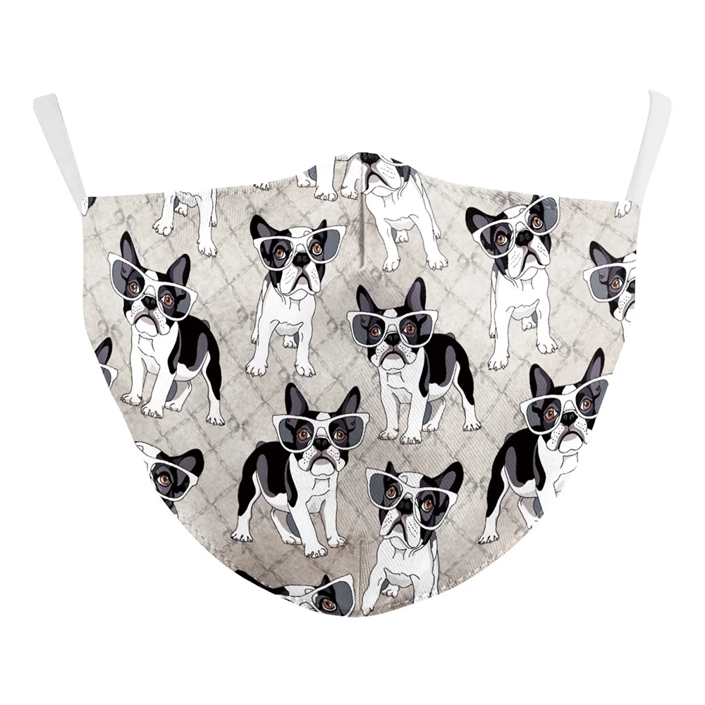 Маска для рта взрослых с милыми изображениями животных Пылезащитная моющаяся