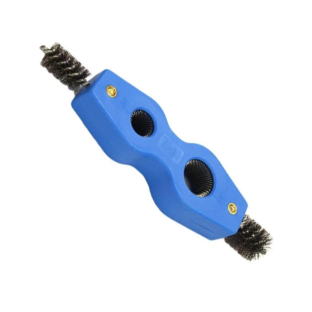 

1pc 4 In 1 Pipe Deburrer Wire Brush Double-Head Cleaning Pipe Plumbing Parts Battery Cleaning Brush Bule