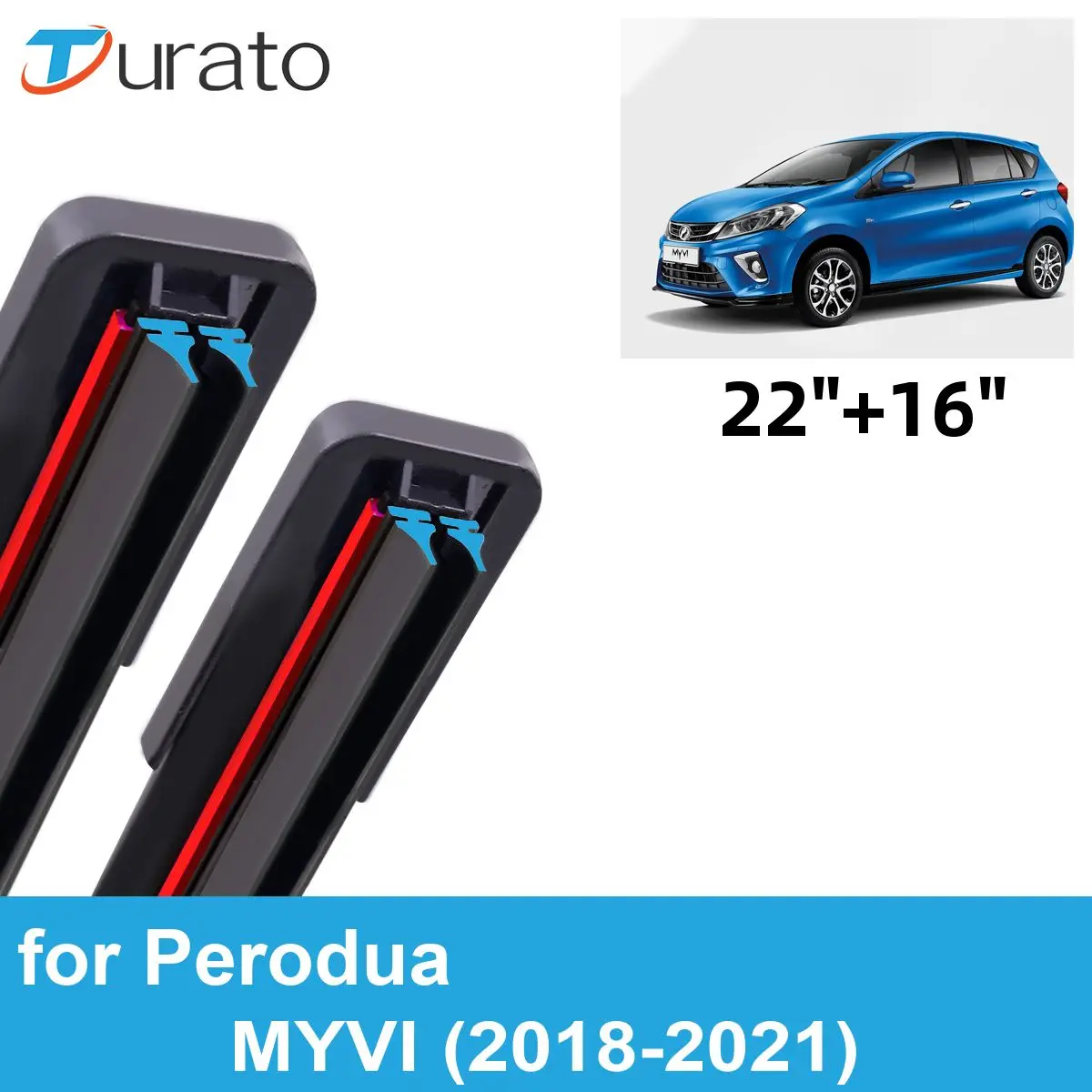 Щетки стеклоочистителя для переднего стекла Perodua MYVI 2018-2021 2 шт.