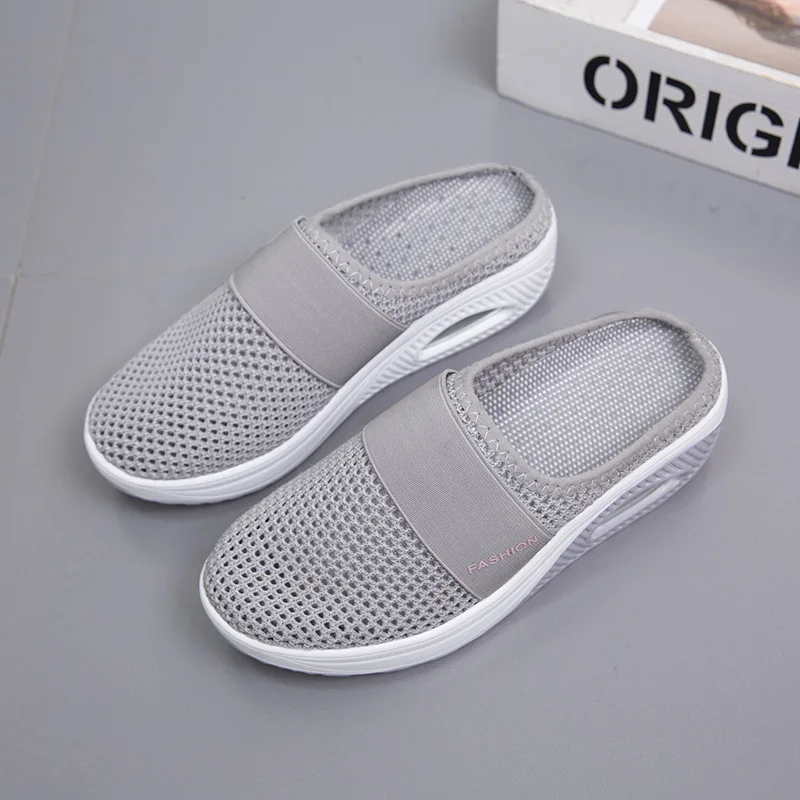Summer Ladies Sandals 2023 New Mesh Slippers Breathable Casual Woman Shoes Soft Sole Non-slip Jelly Sandals Outdoor Fashion Mesh