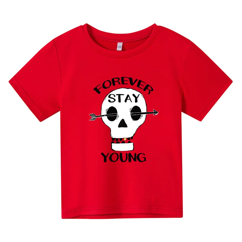 

Kids Skull Print Fun T Shirts Kids Summer Tops Girls Boys Short Sleeve T Shirts Casual Kpop Baby Clothing,