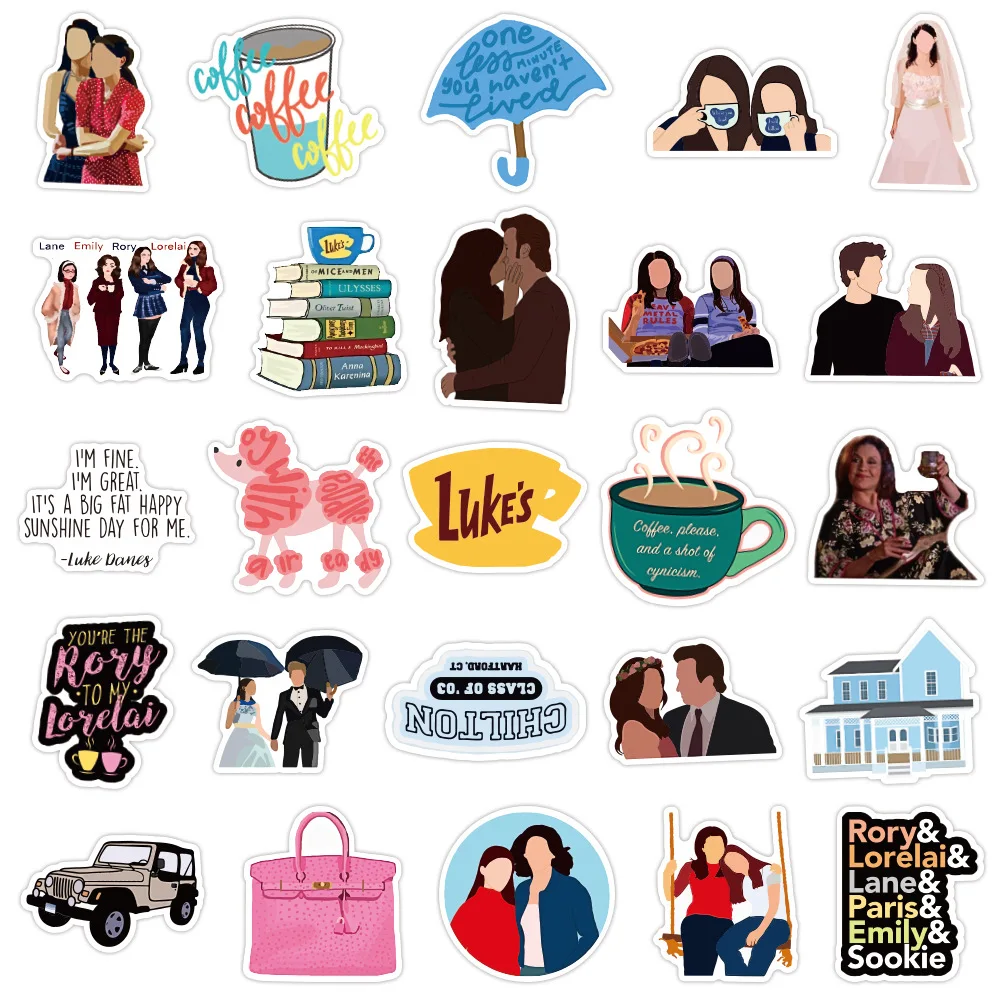 Stickers Aesthetic Gilmore Girls TV Show Sticker Kids Toys Stationery Graffiti Notebook Planner Skateboard Kids' Luggage Laptop images - 6