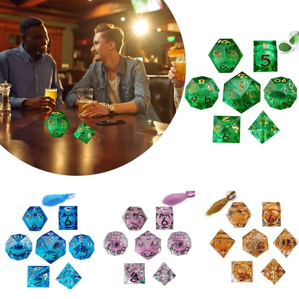 

Полимерные игральные кости для ролевых игр, настольная игра, жидкие кубики D6 D8 D10 D12 D20, развлекательные многогранные кости D & d DND