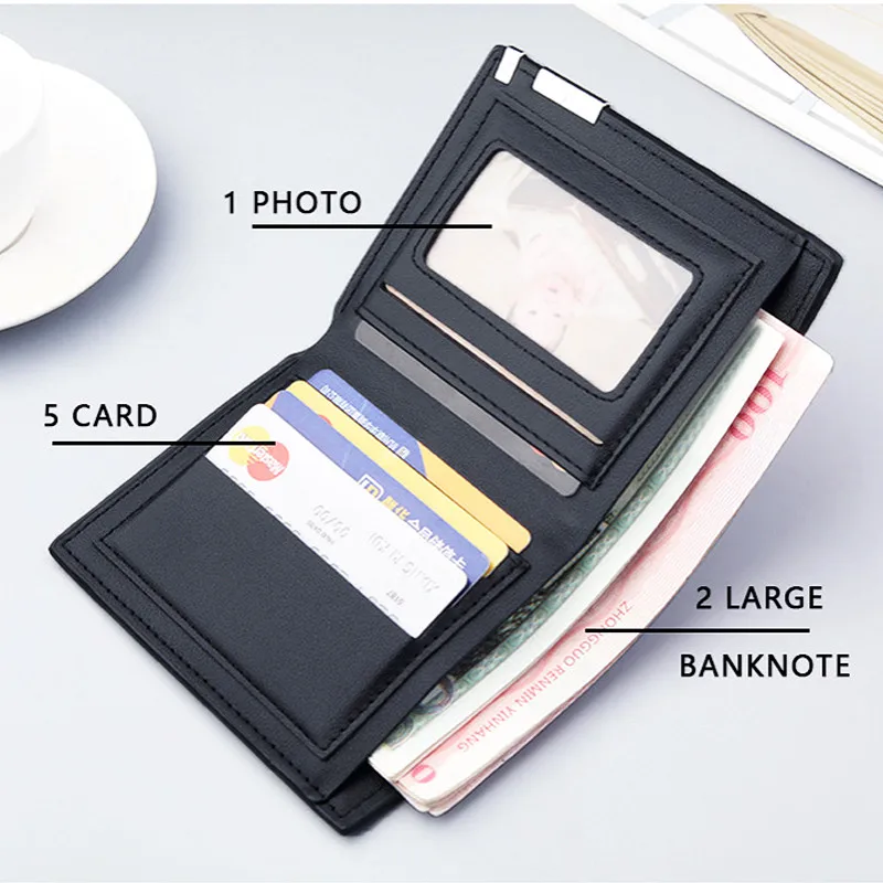 Короткий кошелек для мужчин кредитница визиток бумажник с монетницей и зажимом