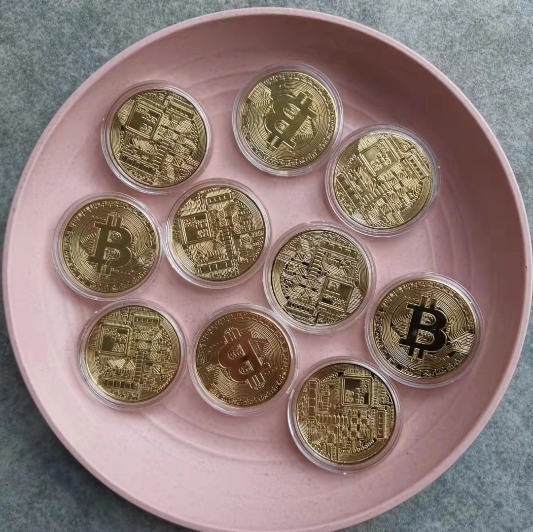 Монета из биткоина позолоченная 10 шт. коллекционное искусство подарок памятная