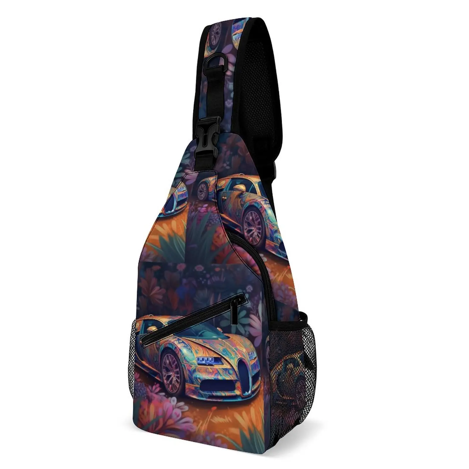 

Super Sports Car Shoulder Bags Colorful Painting Neon Cute Chest Bag Men Phone Trip Sling Bag Running Custom Crossbody Bags