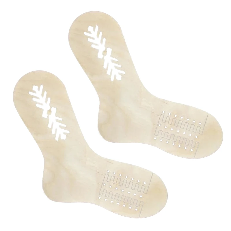 

2 Pieces Natural Wooden Sock Blockers Adult Socks Display Model Handmade Knitting Socks Wooden Sock Mold Sock Stretchers