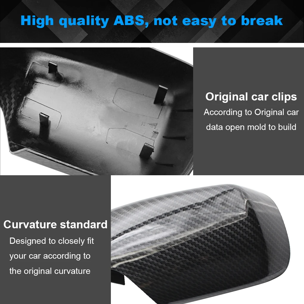 

2022 Lastest M3 Sytle Car Side Door Rear View Mirror Cover Cap Replacement For BMW E46 E39 1998-2005 4Dr 51168238375 51168238376