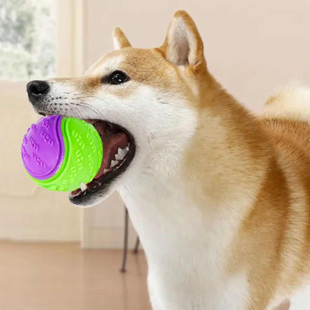 Bite-Resistant Pet Dog Toy Rubber Ball Anti Destroying Interactive Balls Random Color
