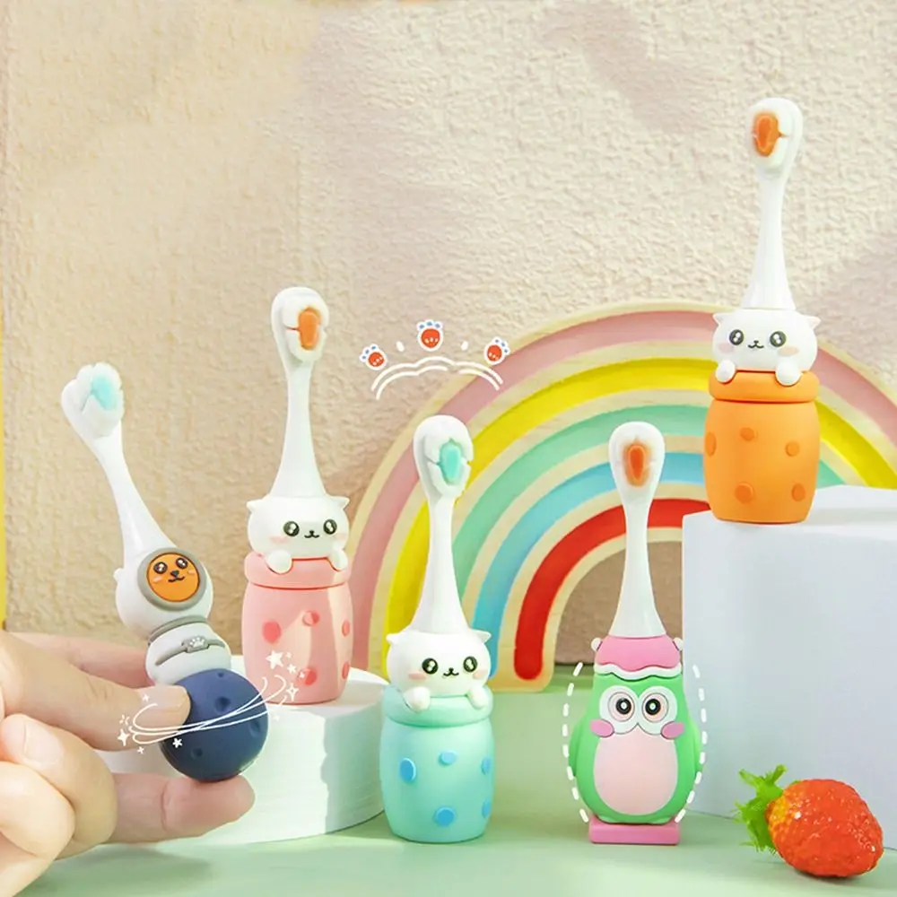 

Cartoon Bear/Astronaut shaped Candy Color Gingival Care Children Toothbrush Teeth Cleaning Tools Oral Care Soft Bristle