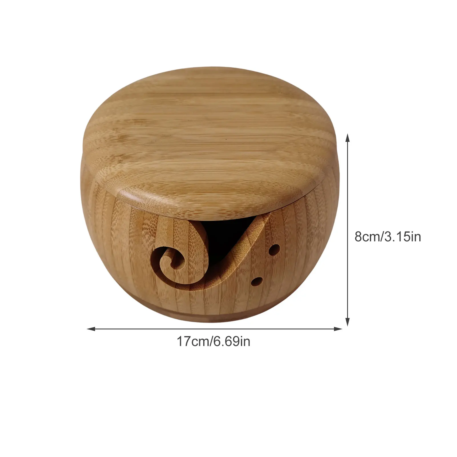 Деревянная миска из пряжи с крышкой органайзер для вязания крючком держатель