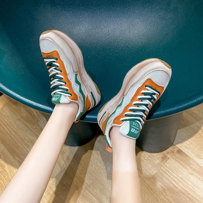 Женские теннисные туфли дышащие кроссовки на спортивной платформе для женщин