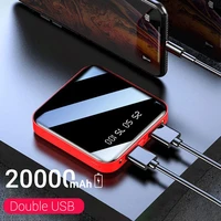 20000mah mini portable power pack bank charging mobile phone led mirror back external battery
