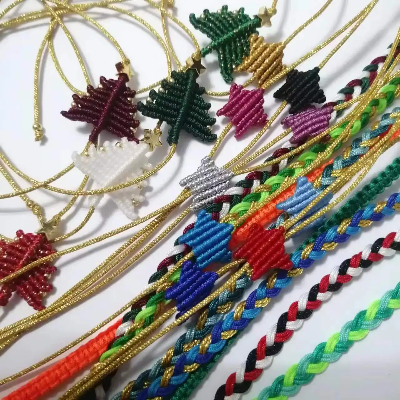 Макраме Изысканный браслет ручной работы с рождественской звездой XMAS Lucky Charm пара