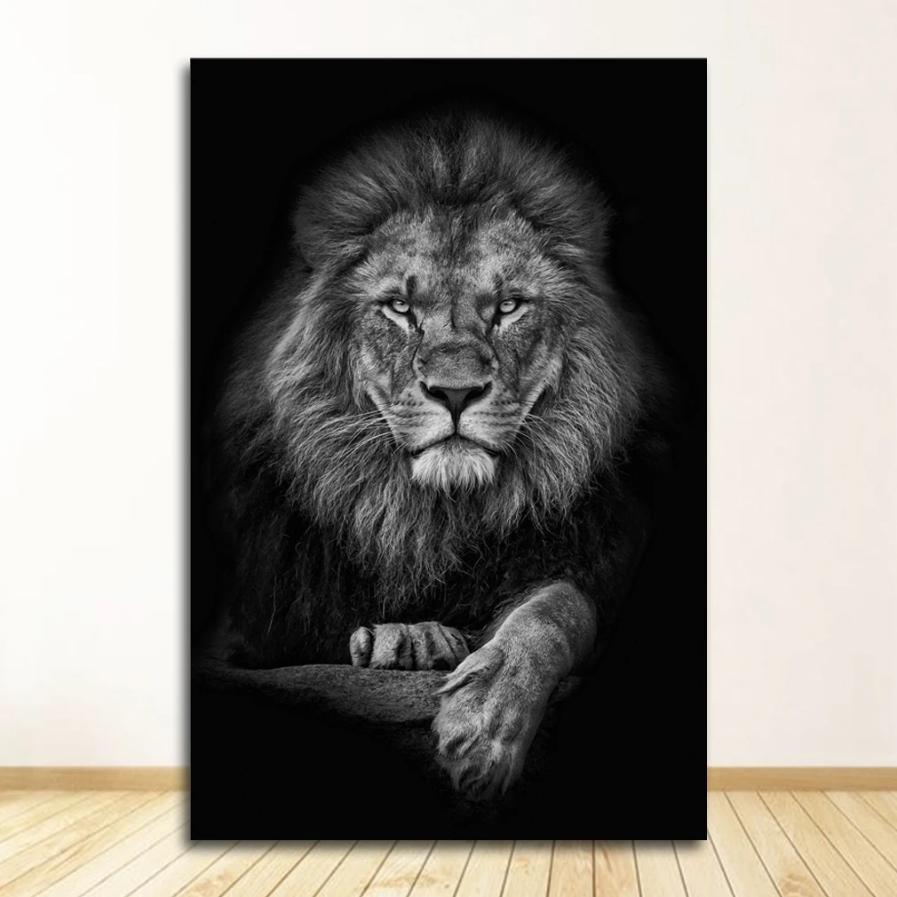 

Картинки для украшения гостиной, домашний декор, картина на холсте с изображением животных, настенное искусство, Лев, слон, лошадь, постеры и принты на стену