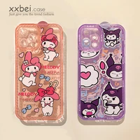 bandai kuromi mymelody colors transparent phone case for iphone 13 12 11 pro max mini xs x xr 8 7 plus bling angle eyes cover