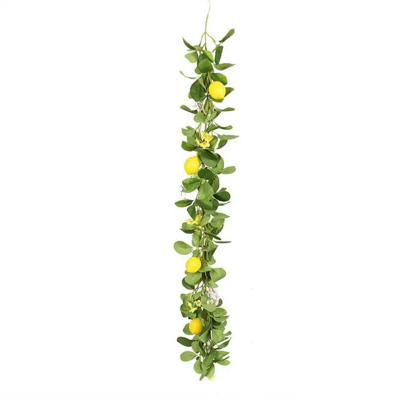 

Artificial Lemon Fake Fruits Decoration Life Like Plant Green Leaves Yellow Flowers For Front Door Home Kitchen Decoration