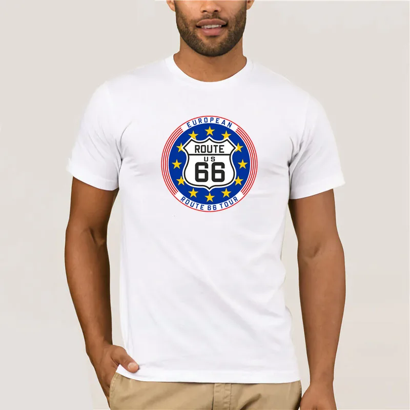 

Fashion America Route 66 Men Women Summer 100% Cotton Black Tees Male Newest Top Popular Normal Tee Shirts Unisex