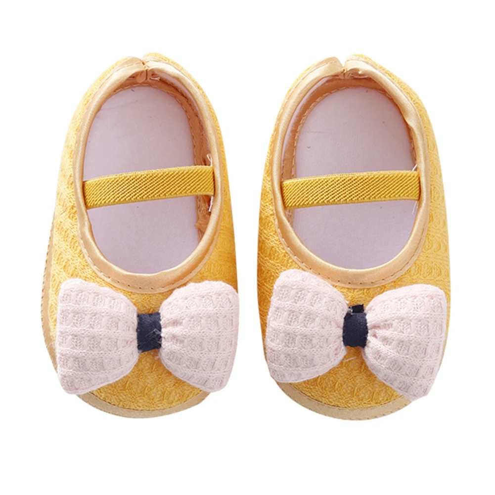 

Милые свадебные туфли Weixinbuy для новорожденных принцесс Нескользящие туфли с мягкой подошвой и бантом для маленьких девочек от 0 до 12 месяцев