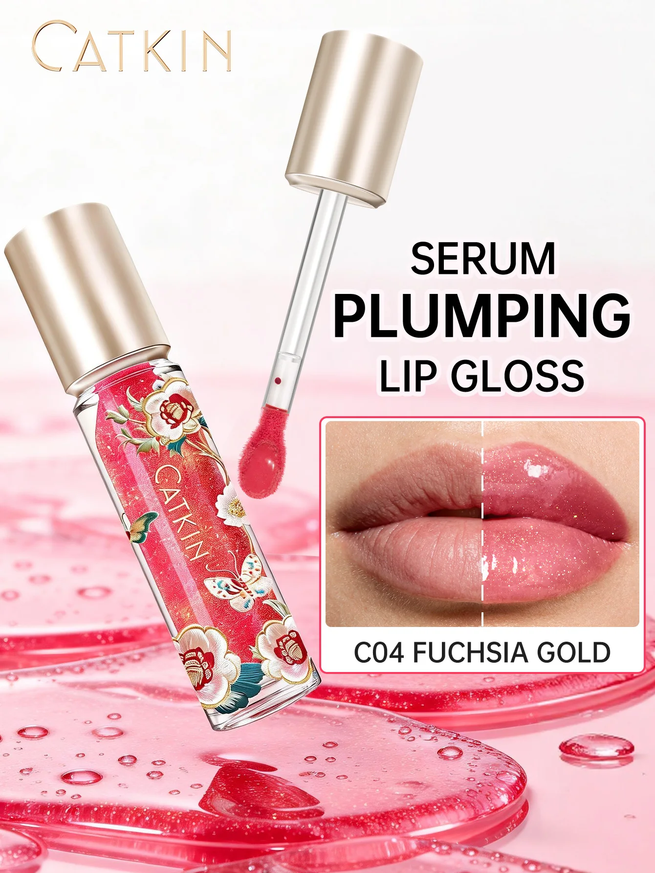 Фото CATKIN Lip Essence Lipstick Lip Glaze Зеркальный водный блеск Блеск для губ Увлажняющее стекло Dudu Лосьон для губ Блеск для губ