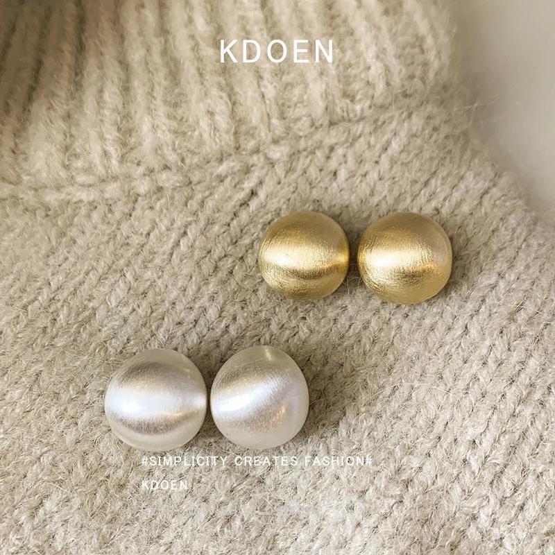 Металлические Золотые и Серебряные Матовые серьги в форме бобов для женщин 2023