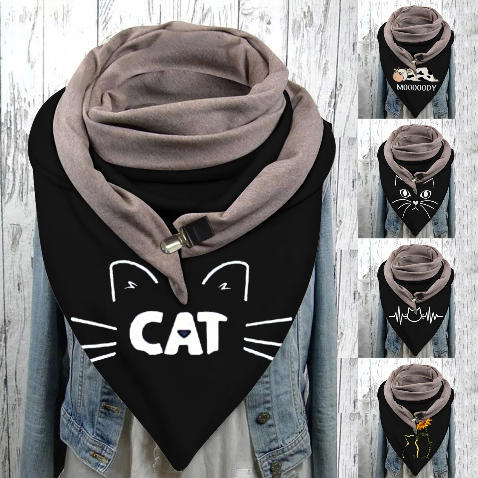 

Женский хлопковый шарф-трансформер Bandanna в виде кошки