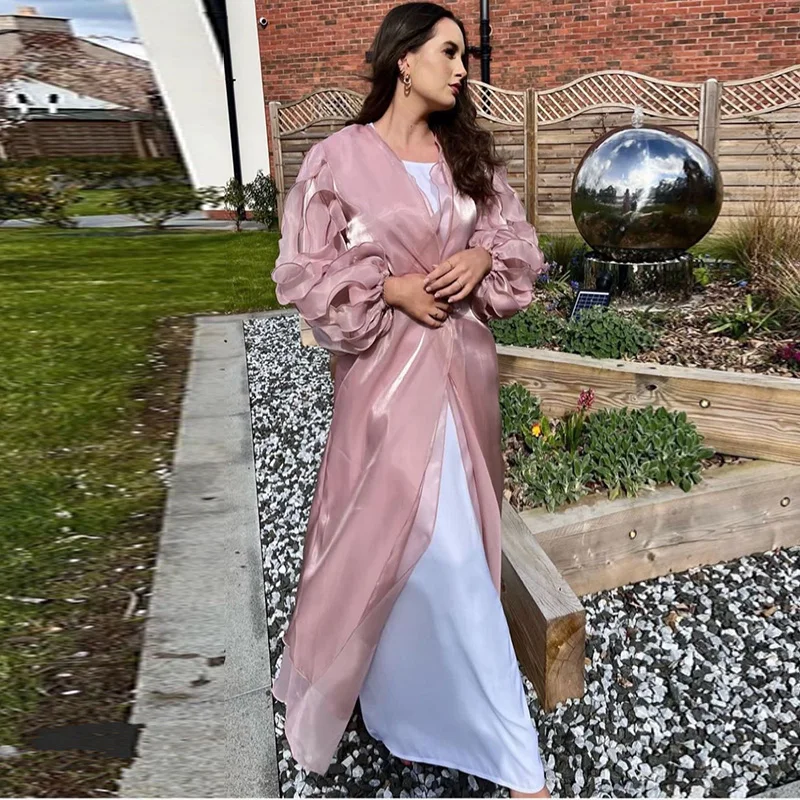 

Eid al-Fitr Turkish Arab Islamic Women's Long Dress Cardigan Long Sleeve Abaya Dubai Pakistani Clothing Prayer Wear Ramadan Robe