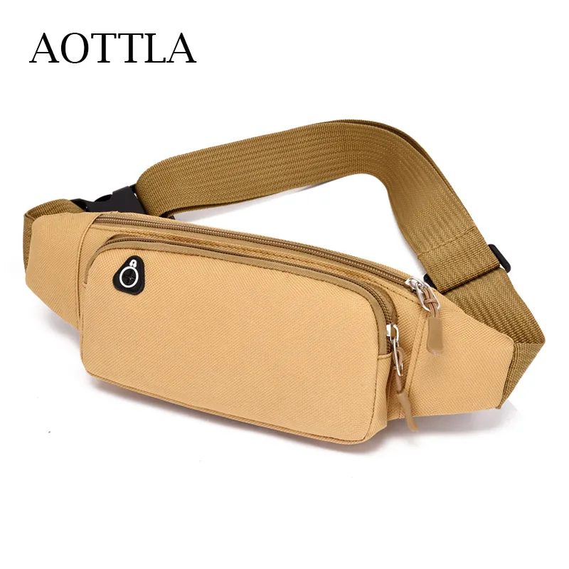 

AOTTLA High Quality Oxford Cloth Waist Bag For Men Shoulder Bag Cheap Light Men's Bag 2022 Classic Solid Color Small Chest Pack