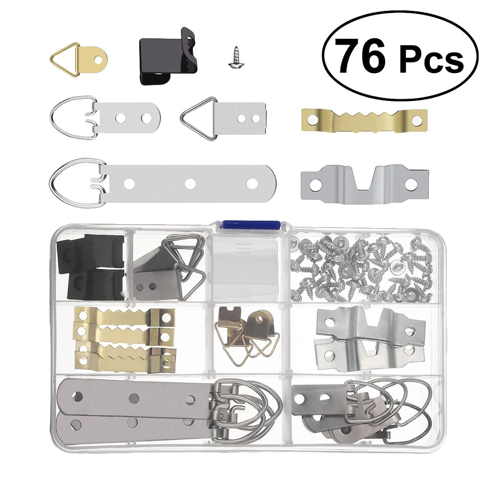 

76pcs Photo Frame Hooks Home Picture Photo Artwork Hanger Frame Hooks