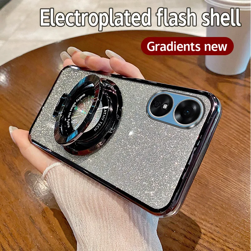 Чехол для OPPO A58 4G CPH2577 гальваническое покрытие Мягкая Блестящая задняя крышка