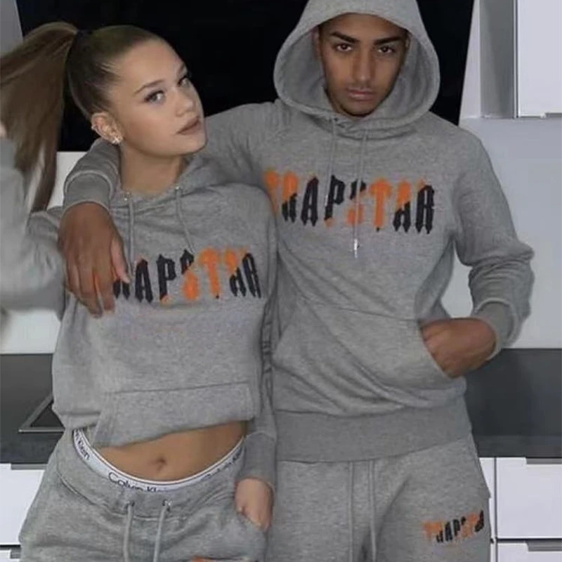 

Embroidery Trapstar Men Sweatshirt Suit Tracksuit Hoodie Pants Set Fashion Harajuku Hip Hop Casual Clothes Streetwear Sportswear
