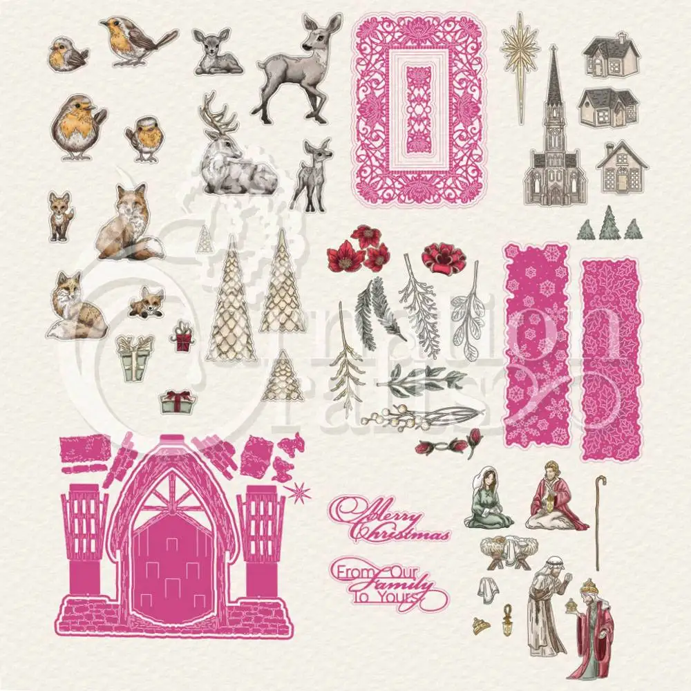 

Маленький подарок Рождественский город олень металлические режущие штампы Сделай Сам Скрапбукинг крафт трафарет фото шаблон Декор 2022 Новинка Лидер продаж