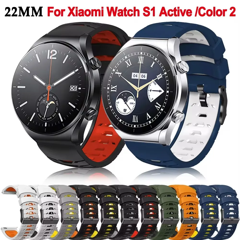 Ремешок силиконовый для часов Xiaomi Mi Watch цветной смарт-браслет Lmilab Kw66/W12 22 мм