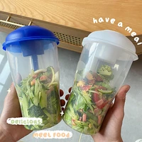 1000ml salad cup container set with fork fitness meal storage box portable breakfast cup sauce cup food bowl kitchen lunch box