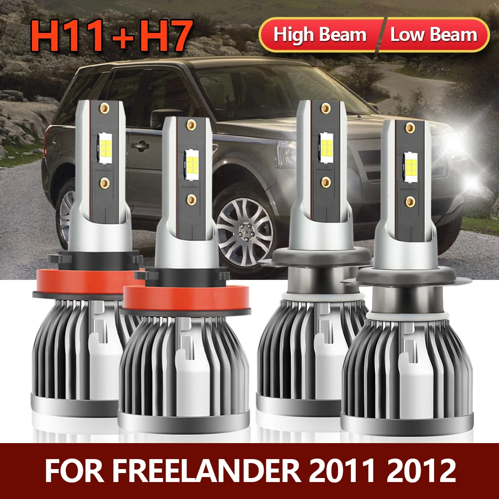 

4x LED Bulbs Headlight H7 High H11 Low Combo Car Front Brightness CSP Turbo Lamp Conversion Kit For Freelander 2011 2012