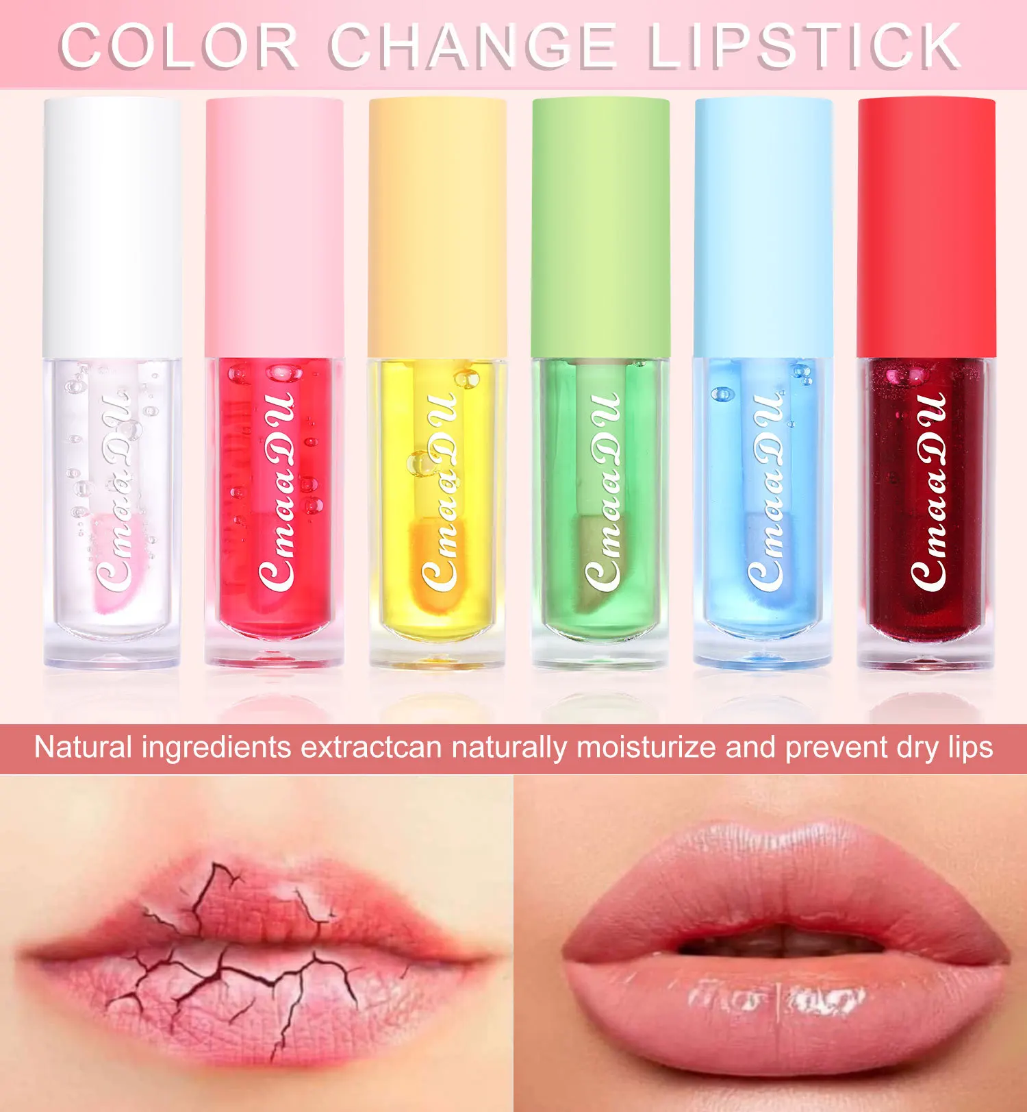 

Fruit Lip Gloss Temperature Color Changing Mirror Lip Oil Plumping Moisturizing Reducing Lip Lines Waterproof Lip Balm Cosmetics